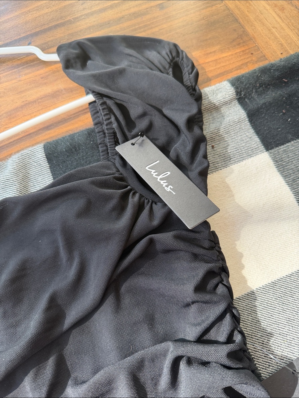 Lulu's Black Ruched Mini Dress - Picture 2 of 7
